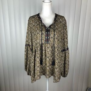 ALCHEMY THREAD WOMENS PEASANT STYLE TOP LONG BALLOON SLEEVE PULLOVER SZ XXL